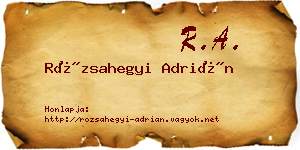 Rózsahegyi Adrián névjegykártya